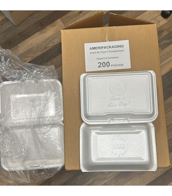 Ameri Packaging 200 count Form Hinged Lid Food Container. 1560 Cases. EXW Houston, TX 